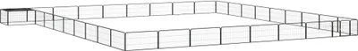 Zdjęcie produktu dla Kojec dla psa, 36 panele, czarny, 100x50 cm, stal