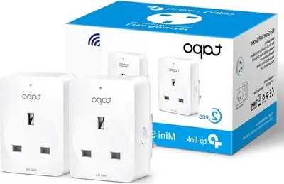 Image de Prise Wi-Fi intelligente compatible avec Alexa et Google Home - Prise sans fil avec fonction de partage - Sans surveillance de la consommation d'énergie - Lot de 2
