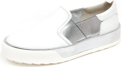 Produktbild von F4138 sneaker donna weiß/silber HOGAN REBEL R320 scarpe slip on shoe woman