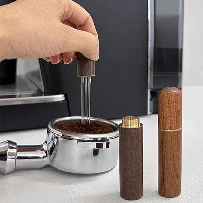 Immagine prodotto di Set da 2 bastoncini per mescolare l'espresso in legno nero - Accessori da barista per il caffè