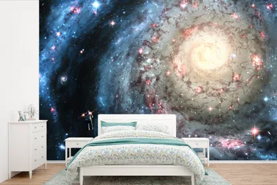 Produktbild von MuchoWow® Fototapete für Wohnzimmer oder Schlafzimmer Wandtapete Vinyl Motivtapete Illustration der Galaxie Milchstraße - 390x260 cm - Papiertapete