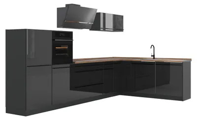 Imagen del producto de Cocina esquinera Vicco R-Line Antracita alto brillo/Antracita 347 x cm encimera Roble dorado, Model 66822