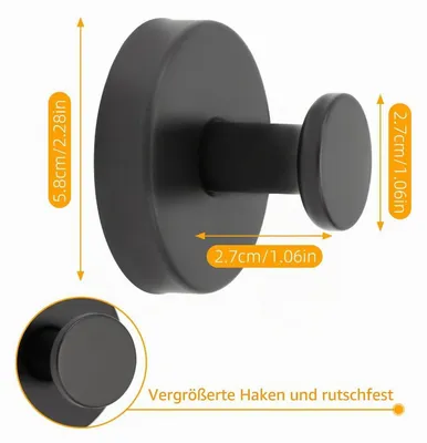 Produktbild von 2 Stück Saugnapfhaken extra stark Schwarz
