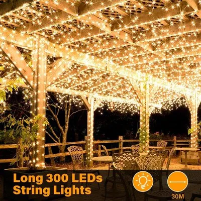 Immagine prodotto di Ibenzoa® Catena luminosa a LED impermeabile da 30 metri per interni ed esterni con 300 LED