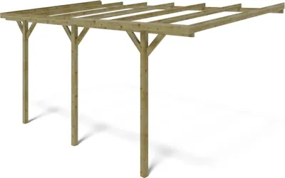 Immagine prodotto di Tettoia posto auto coperto in legno 3x5.24 m - 15 m2 - addossato