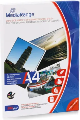 Produktbild von MediaRange Papier Inkjet matt beidseitig A4 200g 50 Blatt