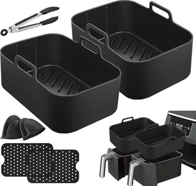 Obrázek produktu pro Silikonová forma pro horkovzdušnou fritézu – silikonová forma na domácí výrobu – příslušenství k horkovzdušné fritéze – silikonová pánev – mísa pro horkovzdušnou fritézu – trouba Dual Air Fryer