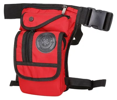 Immagine prodotto di Borsa da sella in tela per moto, borsa da cintura, borsa a tracolla, colore rosso, nylon, dimensioni 15x8x29 cm