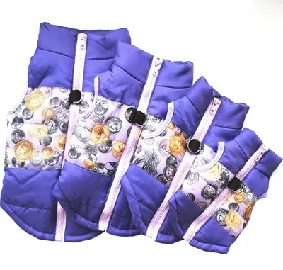 Immagine prodotto di Giacca invernale per cani, cappotto termico per cani, colore viola, taglia XS, antivento, caldo, in cotone