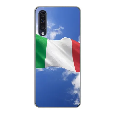 Produktbild von MuchoWow® Handyhülle Schutzhülle Hülle für Samsung Galaxy A30s Die Flagge Italiens weht am Himmel Silikon Softcase Handy Hülle - Karteninhaber