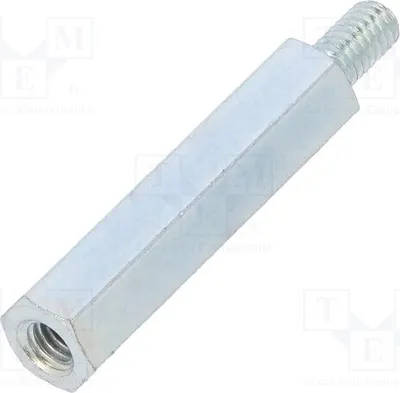 Immagine prodotto di 10 distanziatori filettati con filettatura interna M4, lunghezza 30 mm, filettatura esterna M4. Distanziatore: 226 x 30 mm