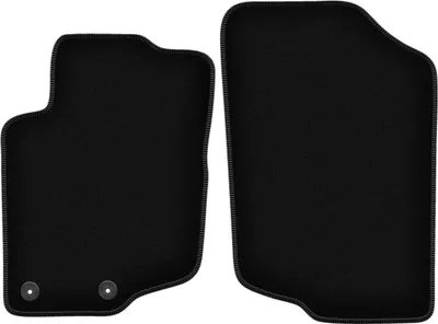 Produktbild von Wielganizator Velours-Autoteppiche vorne – passend für Peugeot 207CC (Coupé, Cabrio, Bj. 2006-2012) –  schwarz, passgenau, mit Befestigungen set 2 Stk.
