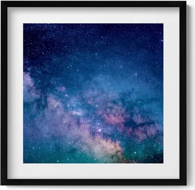 Produktbild von Sternenkosmos– Wandbild mit Rahmen – Gerahmtes Bild  – Wanddekoration – 50x50 cm –  Schwarz Rahmen