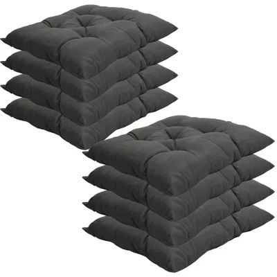Produktbild von Stuhlkissen 38x38 cm ComfySeat - Sitzkissen mit 6 cm Comfort Sitzpolster - Indoor & Outdoor, Farbe:Grau, Set:8er Set