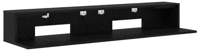 Image de vidaXL Bureau d'ordinateur noir, imitation chêne, 110 x 36 x 19,5 cm