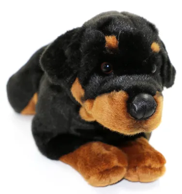 Produktbild von Uni-Toys - Rottweiler, liegend - 45 cm (Länge) - Plüsch-Hund, Haustier - Plüschtier, Kuscheltier