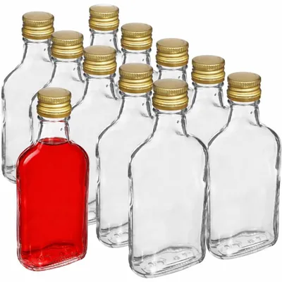 Immagine prodotto di Set di 20 bottiglie di vetro da 200 ml con tappo a vite dorato