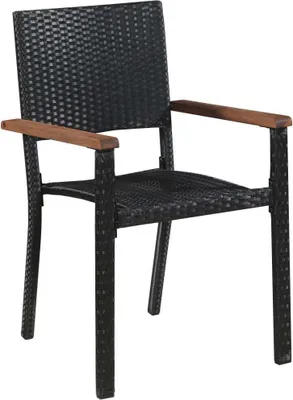 Produktbild von vidaXL Krzesła ogrodowe 2 szt. Poli rattan czarny