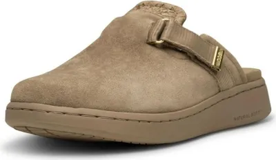 Produktbild von Damen Pantoletten mit geschlossenem Zeh, verstellbarem Riemen und flacher Sohle