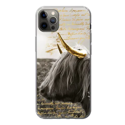 Produktbild von MuchoWow® Handyhülle Schutzhülle Hülle für iPhone 13 Pro Max Schottischer Highlander - Gold - Hoorn Silikon Softcase Handy Hülle - Mobiltelefon