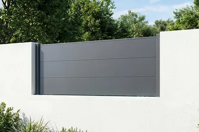 Produktbild von Aluminium-Zaunlatten, 2 m hoch, 90 mm, anthrazitgrau - ALPIS