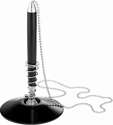 Produktbild von Alco Kugelschreiberständer Metall mit Kette schwarz