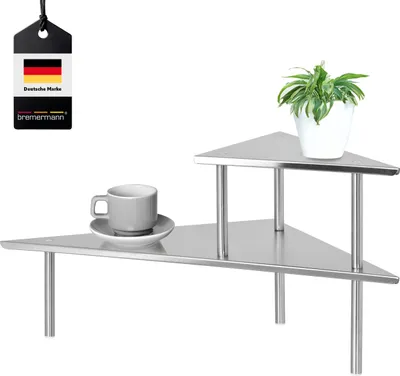 Immagine prodotto di bremermann scaffale angolare da cucina, scaffale da cucina, portaspezie, acciaio inox