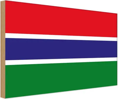 Produktbild von vianmo Holzschild 20x30 cm Gambias the Gambia Flagge Fahne Wappen