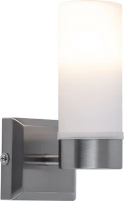 Produktbild von Wandleuchte, IP44, Glas opal, nickel-matt, H 18,5 cm