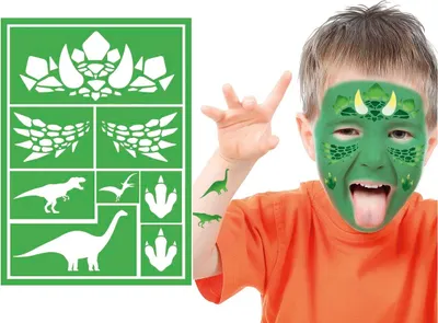 Image de Guirca Dinosaur Pochoir de maquillage pour enfants 14x20 Cm One Size