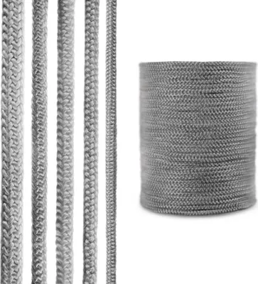 Produktbild von STEIGNER Ofendichtschnur Kamindichtung aus GLASFASERN, hitzebeständig bis 550°C, Dunkelgrau, 2m, 12mm, SKD02