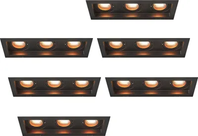 Produktbild von Ledvion 6er Set LED Einbaustrahler Schwarz GU10 Fassung 3W Warmweiss