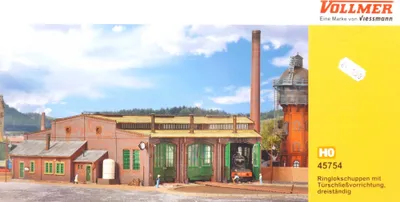 Produktbild von Vollmer 45754 Ringlokschuppen mit Türschließvorrsichtung Spur H0 in
