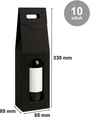 Produktbild von Schwarze Wellpappkartons für eine Flasche Wein, 85 x 85 x 330 mm, 10 Stück