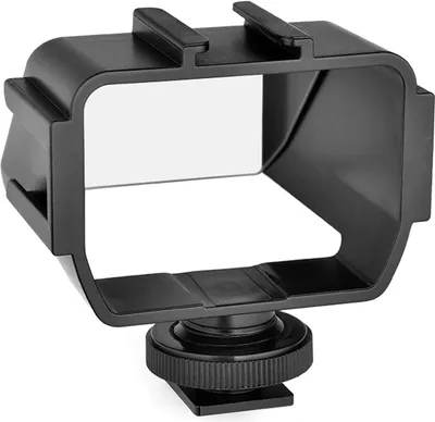 Produktbild von Andoer Universalkamera Selfie Vlog Klappspiegel mit 3 Kaltschuhhalterungen zur Installation eines Mikrofons Mini-LED-Licht Kompatibel mit spiegellosen Nikon Z6 / Z7-Kameras der  A6000 / A6300 / A6500 / A72-Serie / A73-Serie