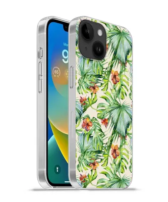 Produktbild von MuchoWow® Handyhülle Schutzhülle Hülle für Apple iPhone 14 - Softcase Blume - Blatt - Muster Silikon Softcase Handy Hülle - Mobiltelefonhülle