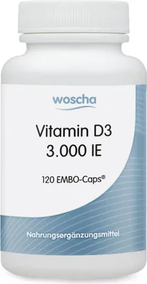 Produktbild von Woscha Vitamin D3 3000 IE 120 EMBO Kapseln