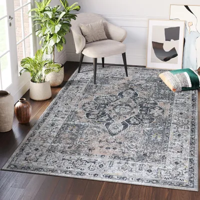 Produktbild von Tapiso Teppich RITZ Vintage Grau Beige Wohnzimmer Schlafzimmer 300 x 400 cm