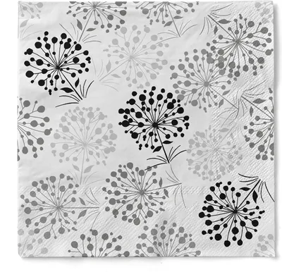 Produktbild von Sovie HOME Serviette Erna in Grau aus Tissue 33 x 33 cm, 3-lagig, 20 Stück - Floral