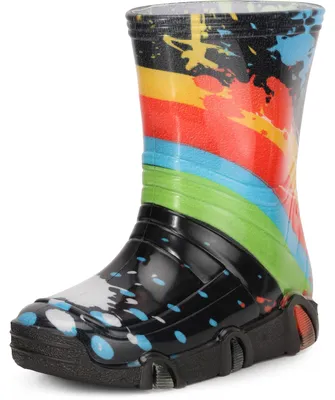 Produktbild von Ladeheid Kinder Mädchen Jungen Gummistiefel Gefüttert Swk2020BW (Schwarz Muster-34, 25/26)