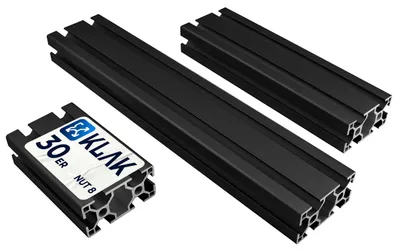 Produktbild von KLAK 30/60 - Aluprofil 30x60mm Nut 8 Aluminium Systemprofil Typ I schwarz 1500mm