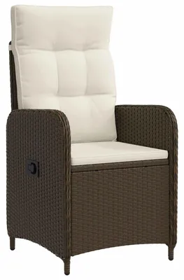 Imagen del producto de vidaXL Silla de jardín ajustable, color marrón y crema