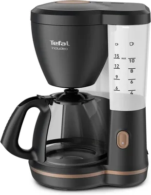 Produktbild von Tefal Includeo Filterkaffeemaschine CM5338, Filterkaffeemaschine, Gemahlener Kaffee, 1000 W, Schwarz