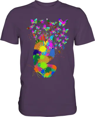 Produktbild von Bunte Schmetterlinge Splash T-Shirt – Urban Purple / S