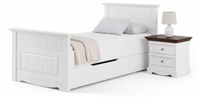 Produktbild von Bett Belluno Elegante Holzbett Nachtkonsole 90x200cm Massivholz Farbe wählbar
