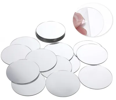 20 Acrylspiegel 5 cm, rund, selbstklebend, für DIY-Deko