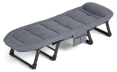 Image de Lit pliant avec coussin, idéal pour le camping et une utilisation à la maison