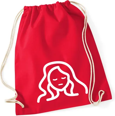 Produktbild von Huuraa Turnbeutel Jungfrau Sternzeichen Symbol 12 Liter Classic Red Baumwolle Rucksack Geschenkidee