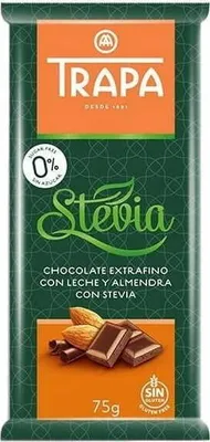 Produktbild von TRAPA Vollmilchschokolade mit Mandeln und Stevia 75 g