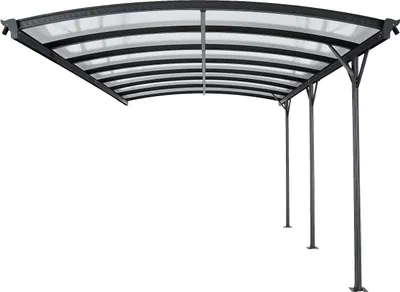 Produktbild von Carport-Anbau freistehende Aluminium-Pergola - 1 Auto - L 505 x H 239 cm - 15,15 m² - Anthrazit - BARESA